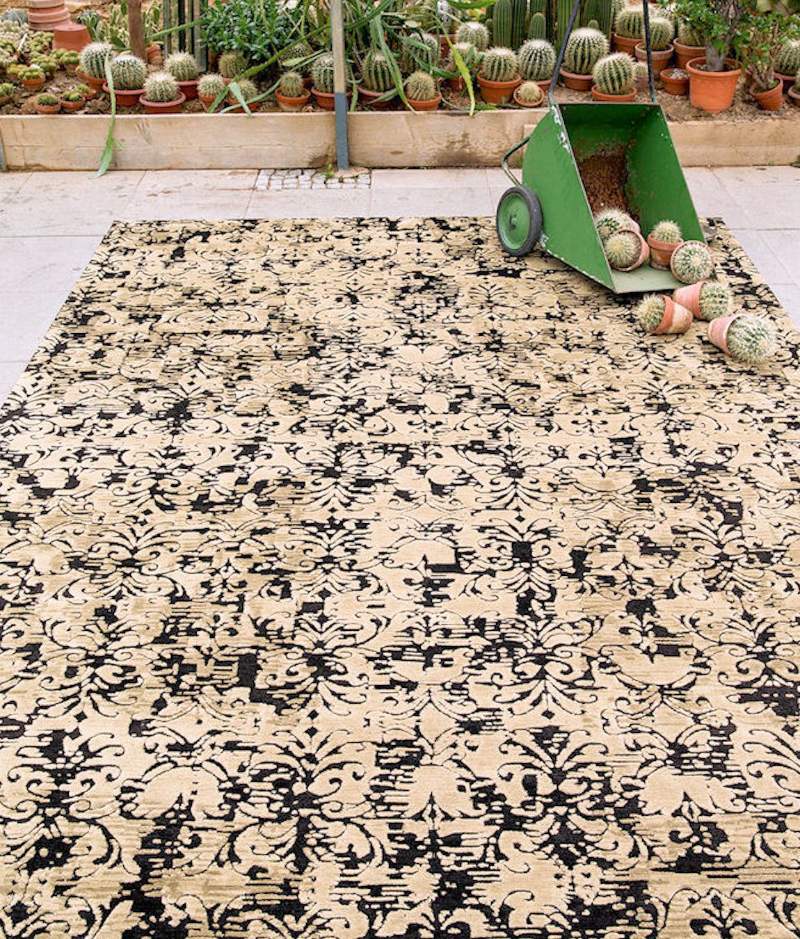 Teppich "Zema" - 140/190 cm, Dunkelblau/Naturweiß