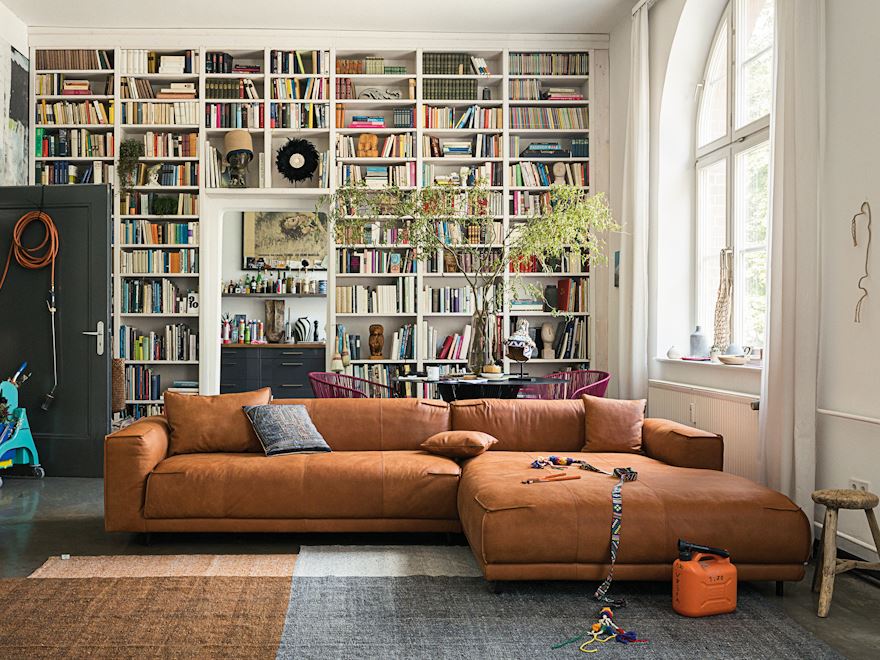 Freistil 136 Loungesofa Leder Ockerbraun