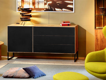 Sideboard Schrein - Eiche, Marineblau