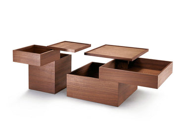 Couchtisch Woodbox - Eiche, breit, fest stehend