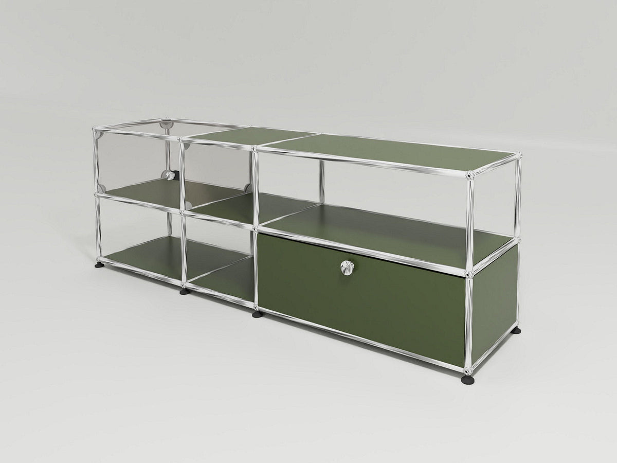 USM Haller - Medienmöbel mit Vitrine