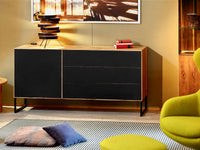 Sideboard Schrein - Eiche, Marineblau