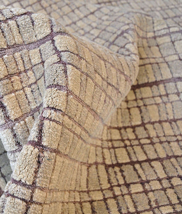 Teppich "Grid" - 140/190 cm, Hellrot/Schwarz