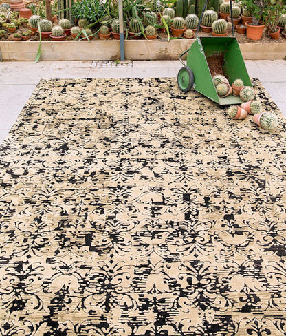 Teppich "Zema" - 140/190 cm, Dunkelblau/Naturweiß