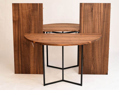 Tisch Orbis, am. Nussbaum, D 120+ 2x50 cm - Outlet-Preis