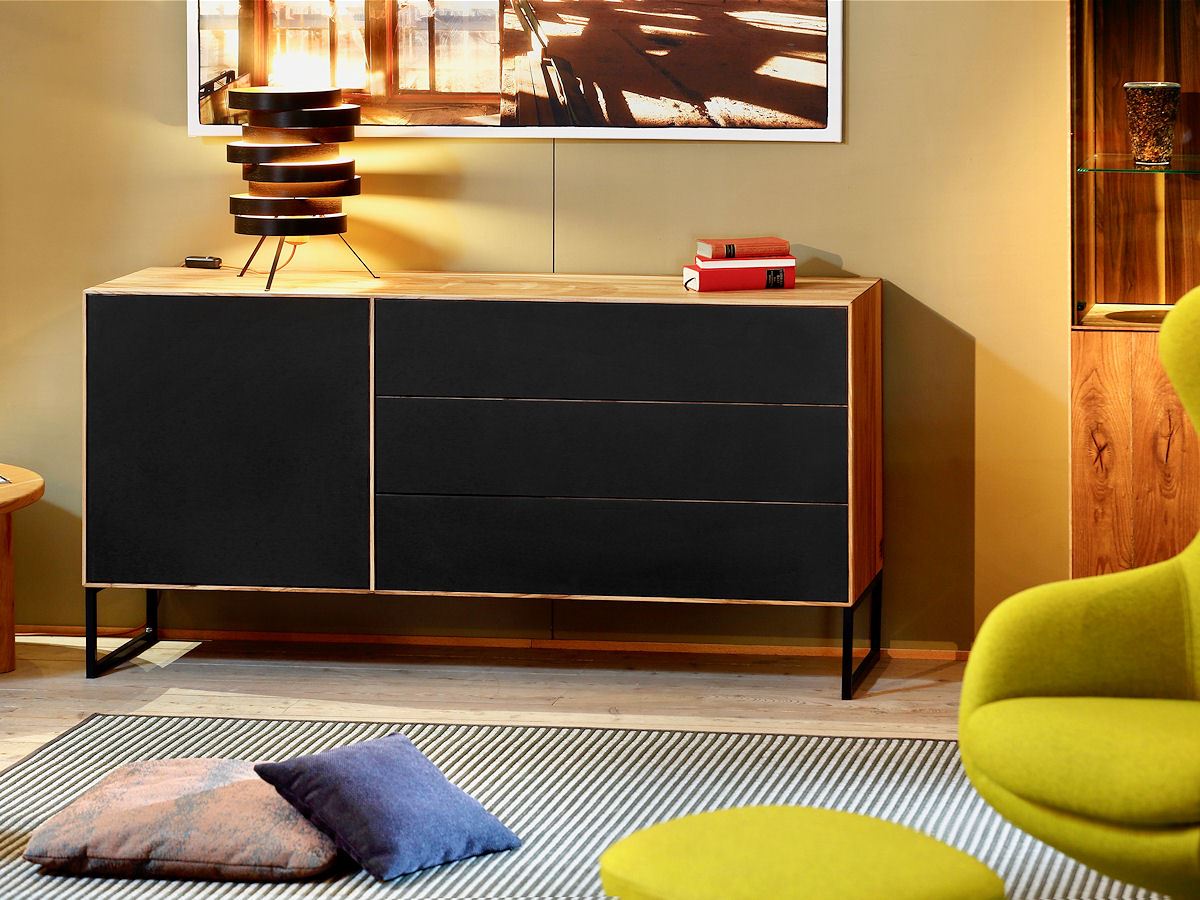 Sideboard Schrein - Eiche, Marineblau