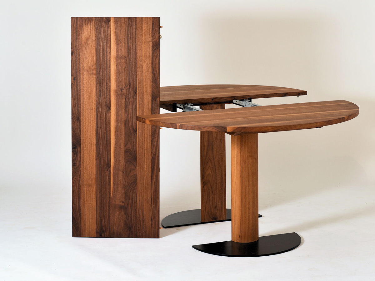 Tisch Rondonero, Nussbaum, D 125 + 50 cm - echtes Schnäppchen