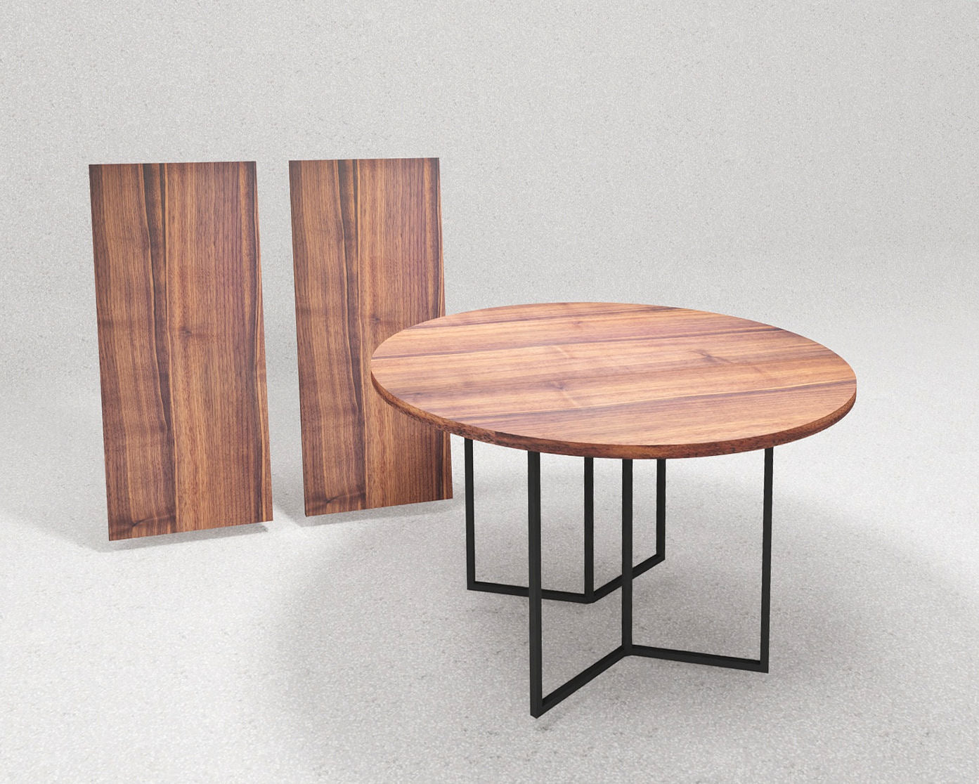 Tisch Orbis, Nussbaum mit Verlängerung 2x 50 cm - Rhöner Wohnen
