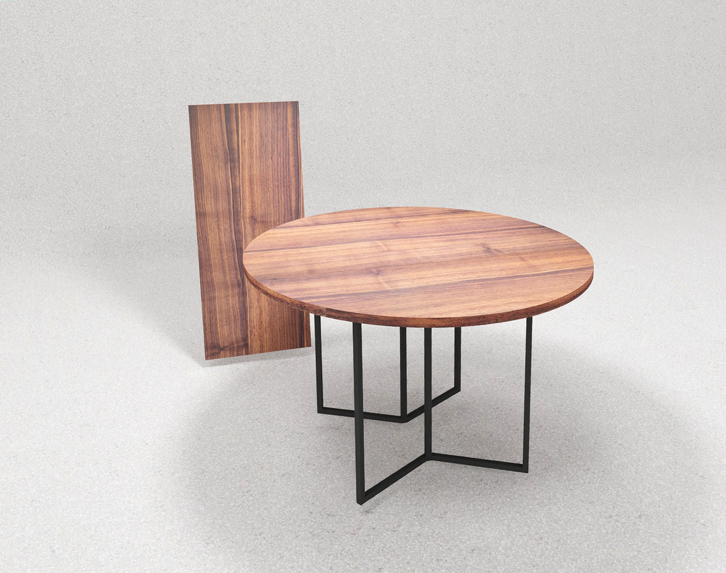 Tisch Orbis, Nussbaum mit Verlängerung 50 cm - Rhöner Wohnen