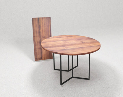 Tisch Orbis, Nussbaum mit Verlängerung 50 cm - Rhöner Wohnen