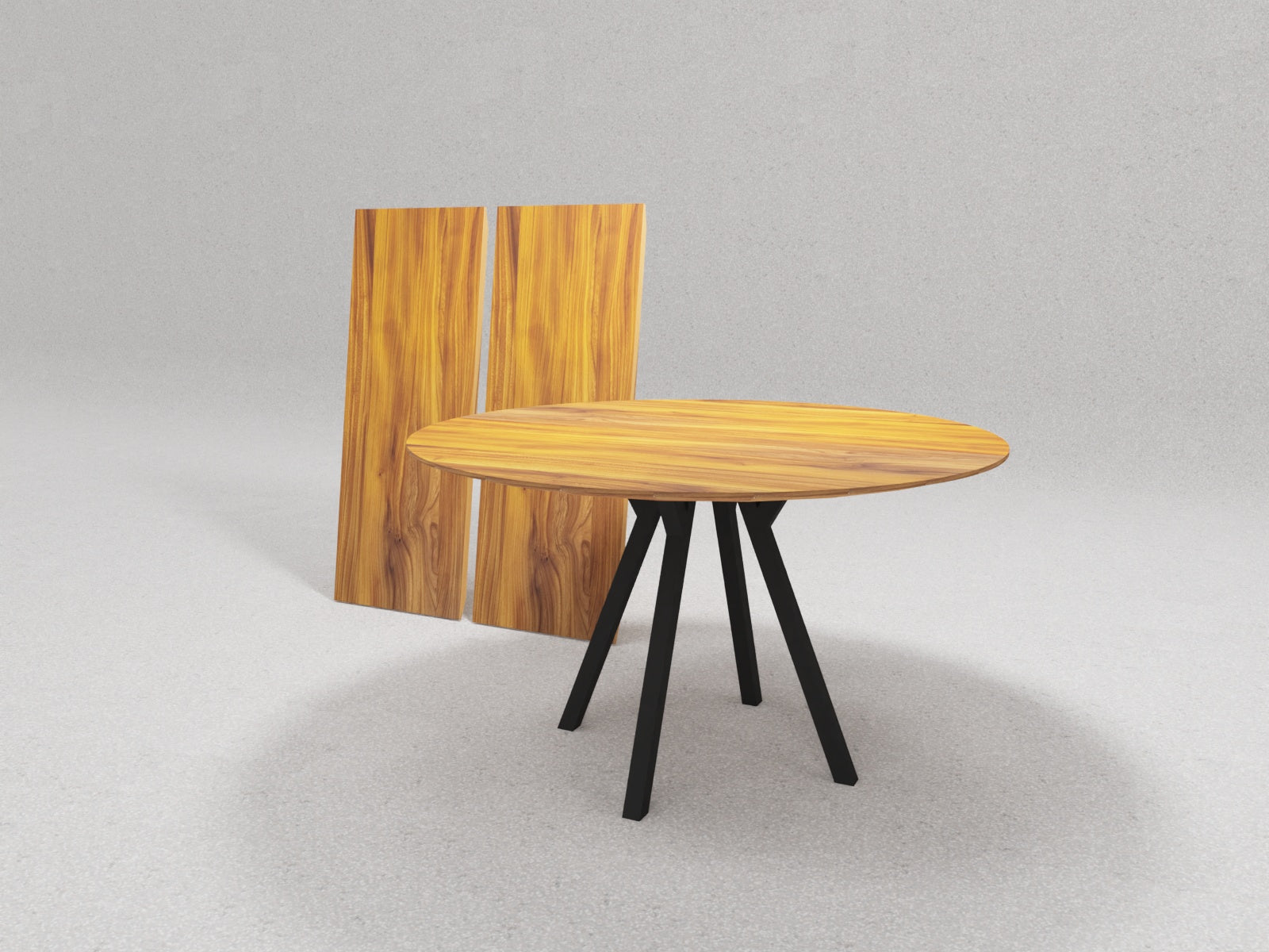 Tisch Panyo, Rüster (Ulme) mit Verlängerung 2 x 50 cm - Rhöner Wohnen