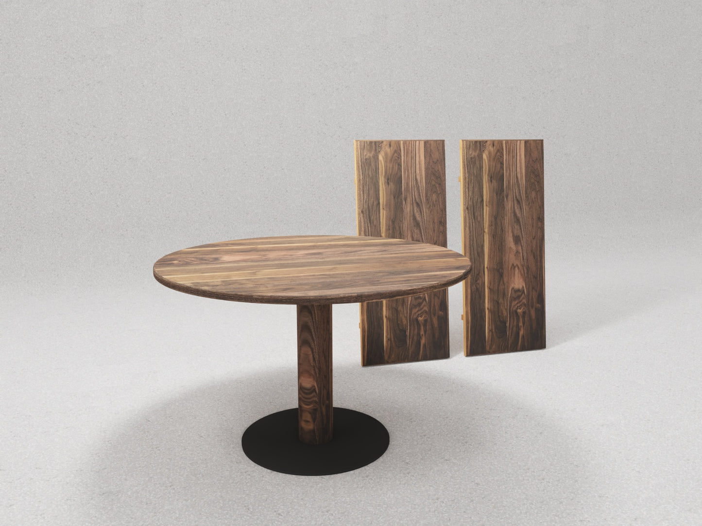 Tisch Rondonero, Nussbaum mit Verlängerung 2 x 50 cm - Rhöner Wohnen