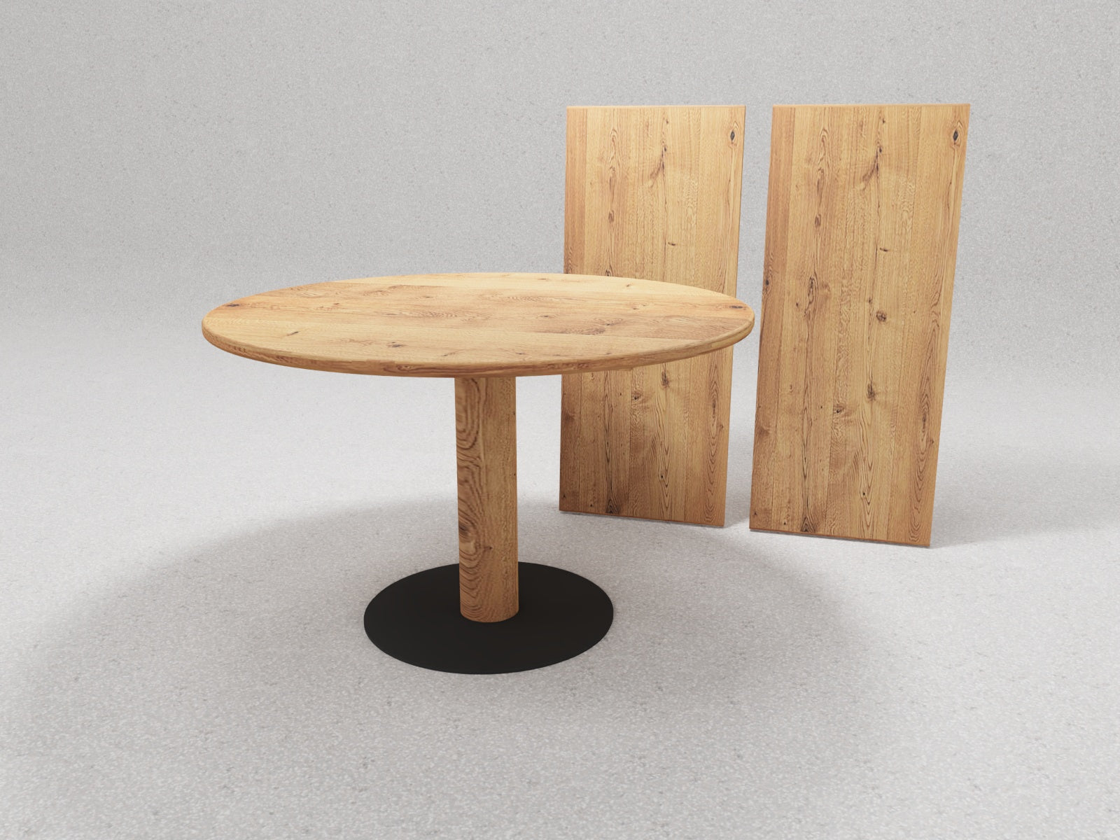 Tisch Rondonero, Wildeiche mit Verlängerung 2x 50 cm - Rhöner Wohnen