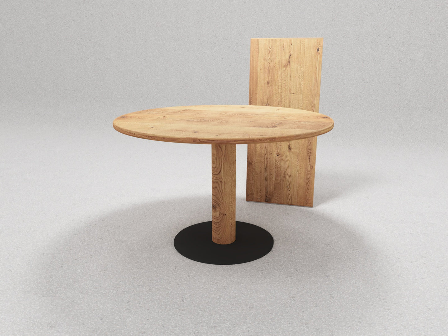 Tisch Rondonero, Wildeiche mit Verlängerung 50 cm - Rhöner Wohnen 