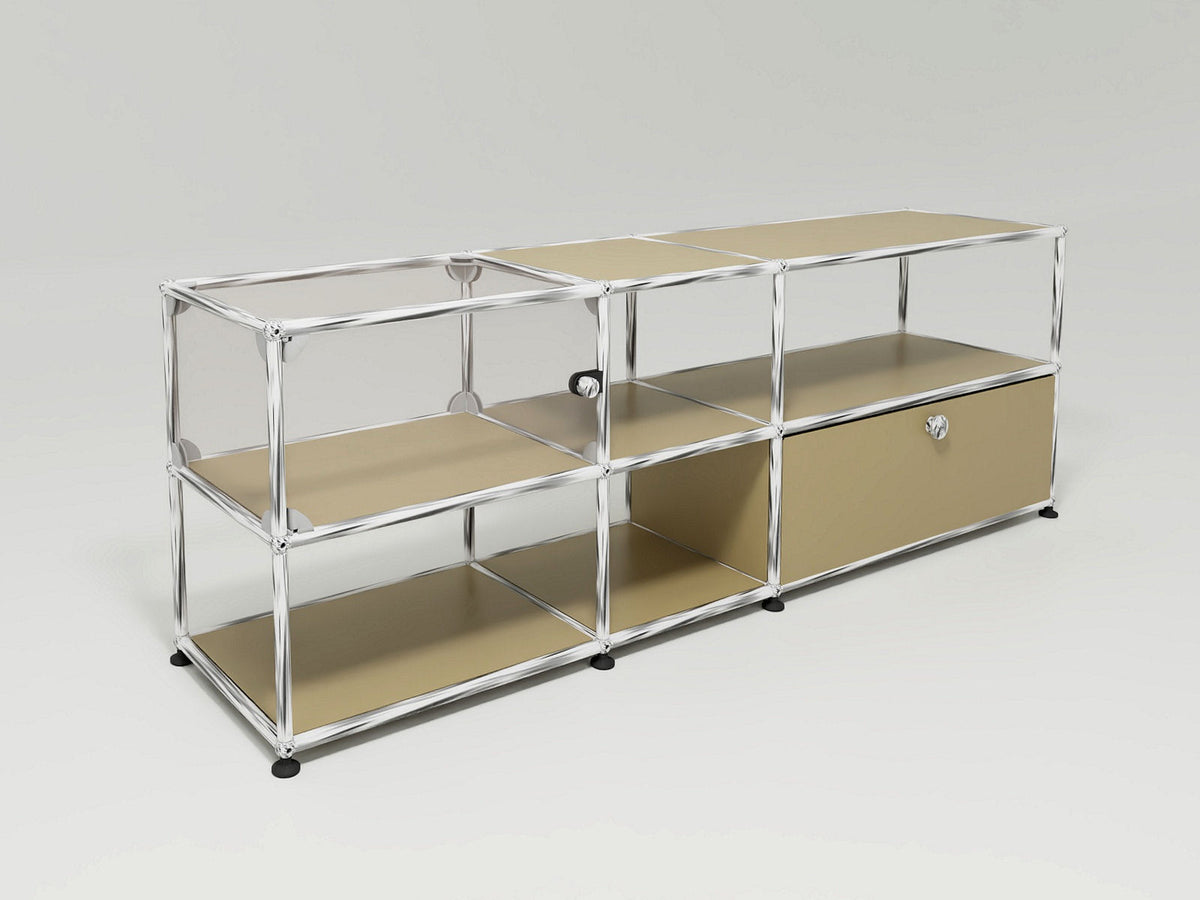 USM Haller - Medienmöbel mit Vitrine