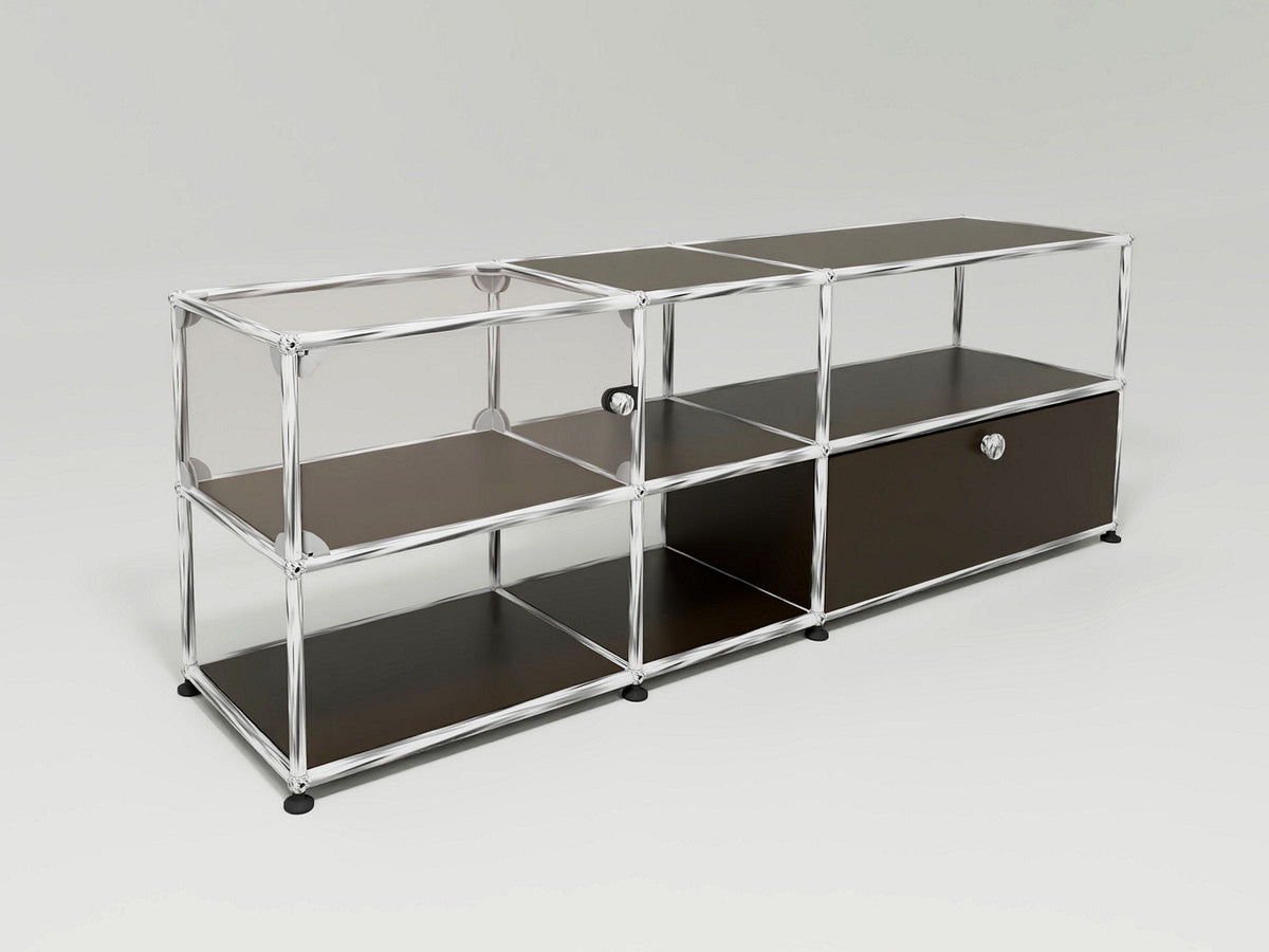 USM Haller - Medienmöbel mit Vitrine