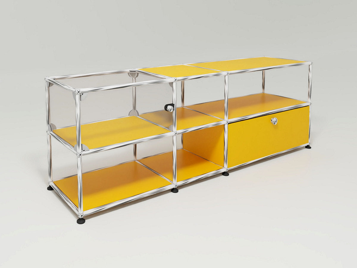 USM Haller - Medienmöbel mit Vitrine