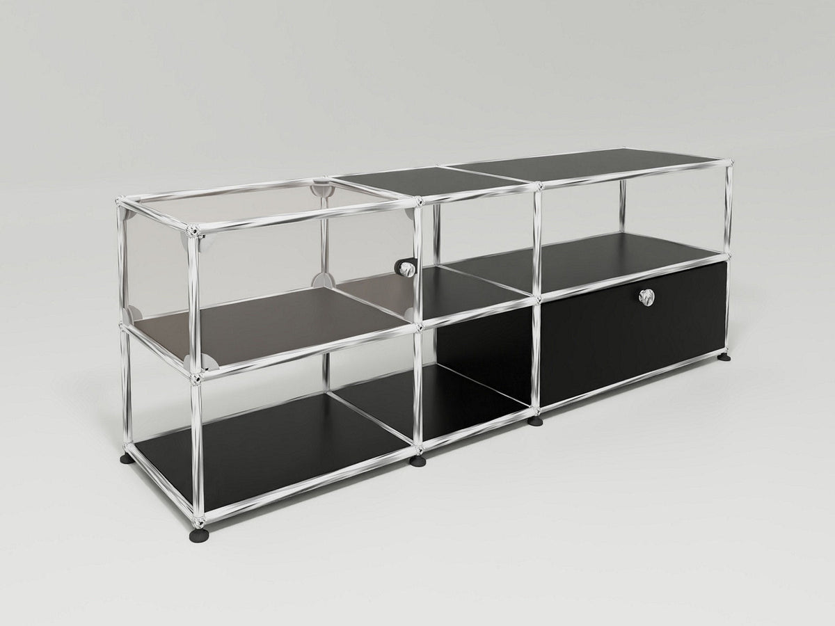 USM Haller - Medienmöbel mit Vitrine