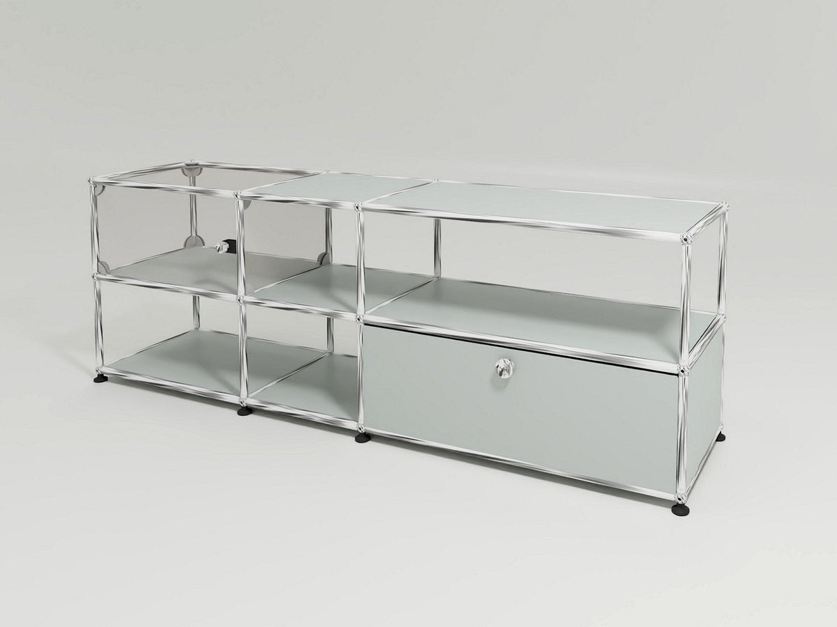 USM Haller - Medienmöbel mit Vitrine