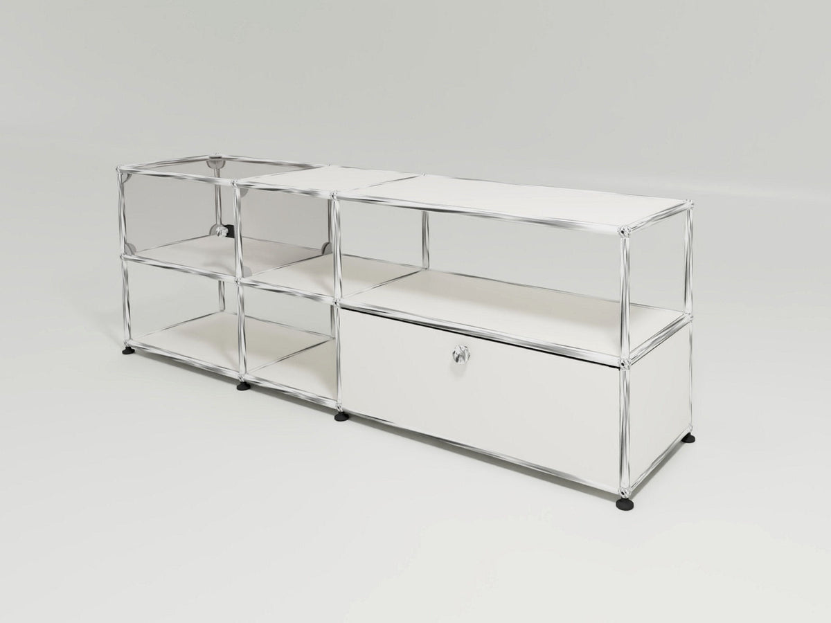 USM Haller - Medienmöbel mit Vitrine