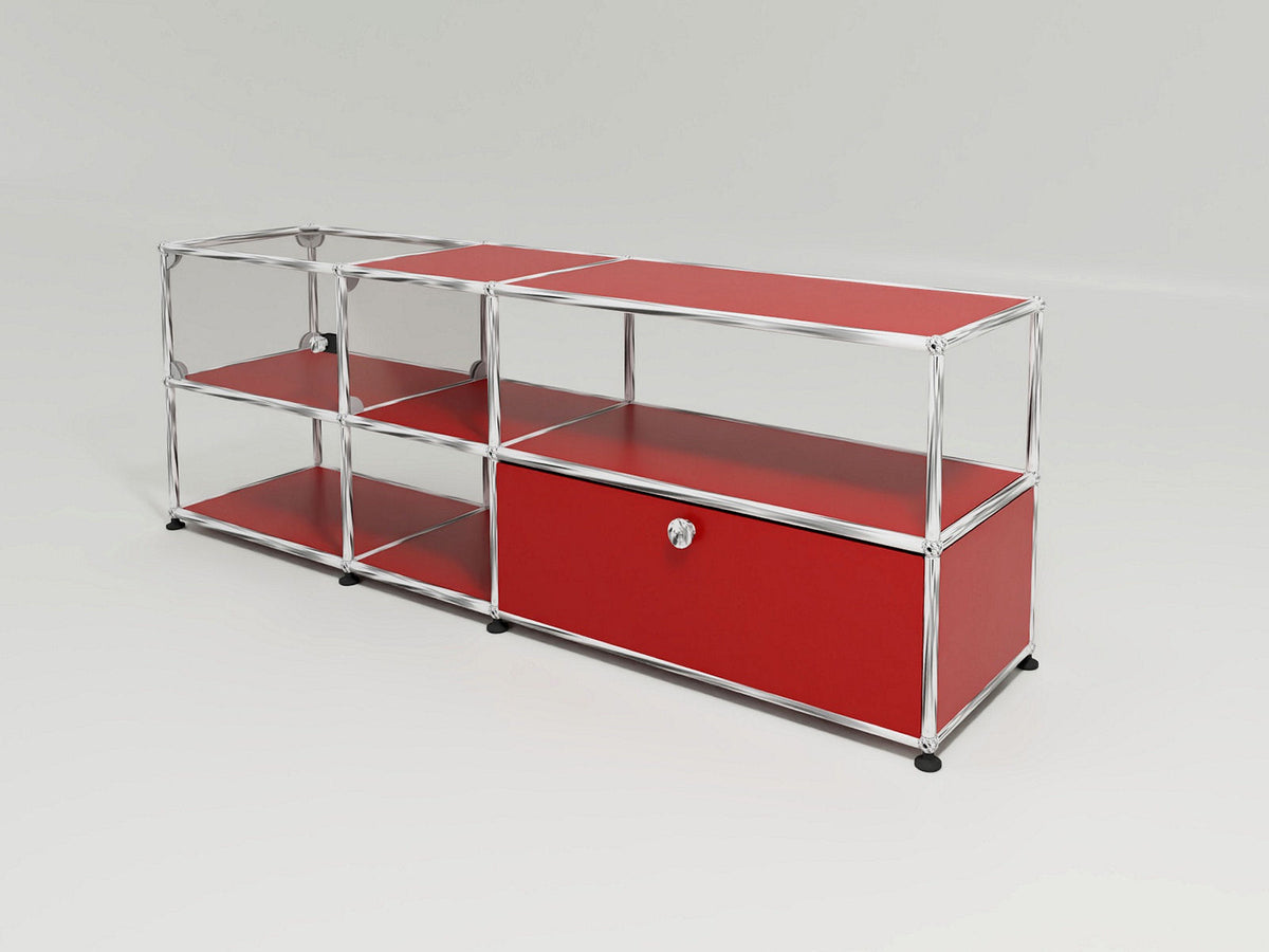 USM Haller - Medienmöbel mit Vitrine