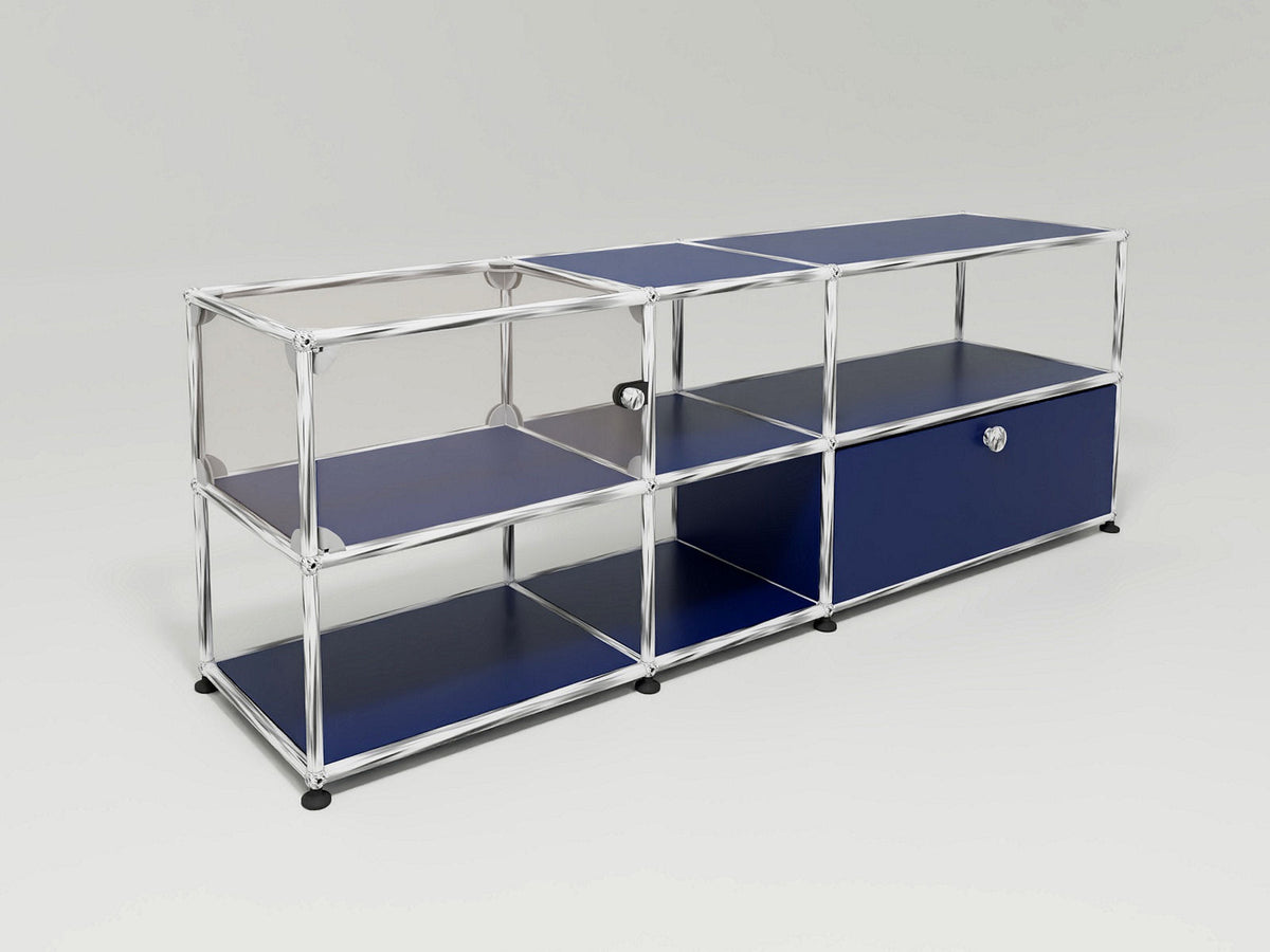 USM Haller - Medienmöbel mit Vitrine