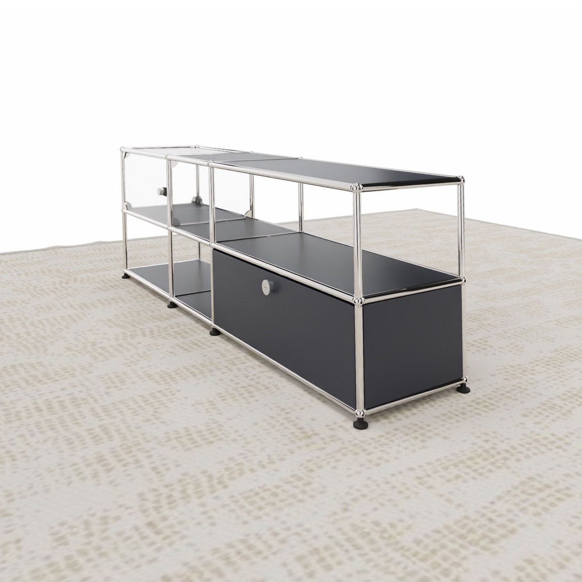 USM Haller - Medienmöbel mit Vitrine