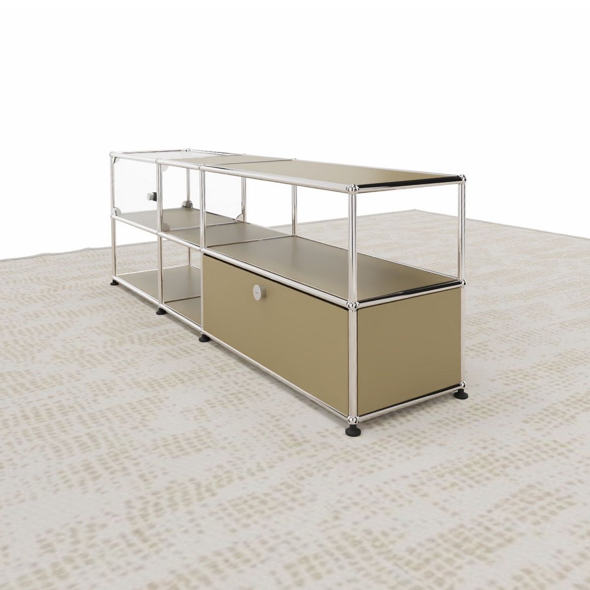 USM Haller - Medienmöbel mit Vitrine