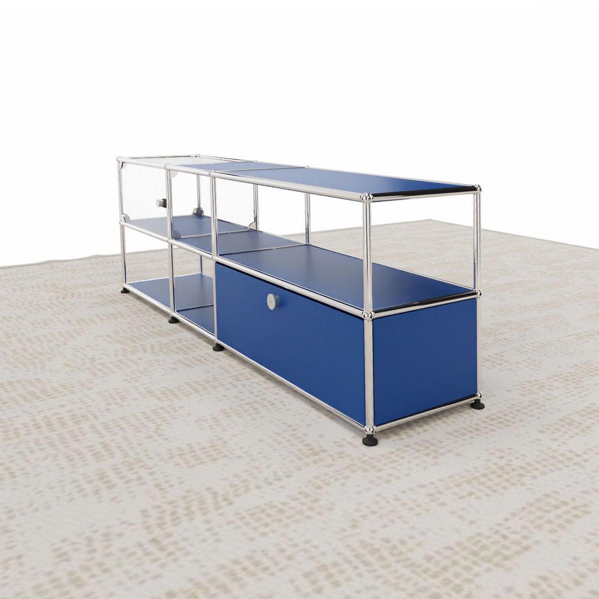 USM Haller - Medienmöbel mit Vitrine
