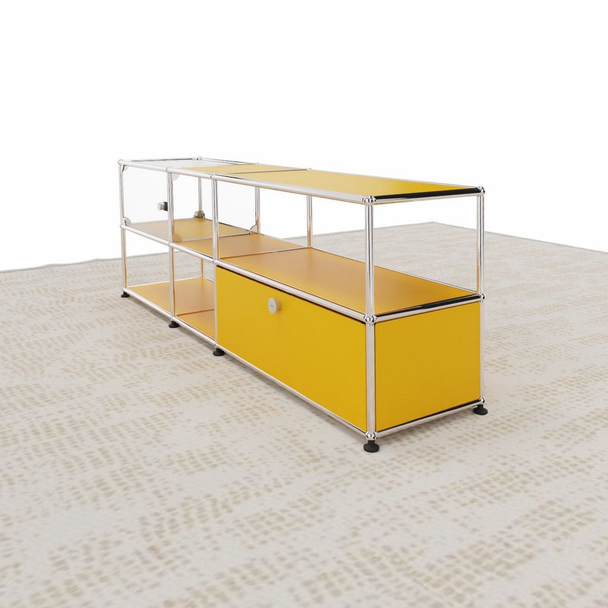 USM Haller - Medienmöbel mit Vitrine