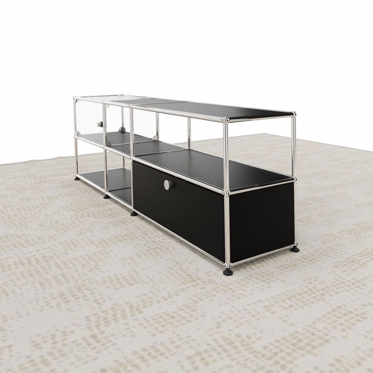 USM Haller - Medienmöbel mit Vitrine