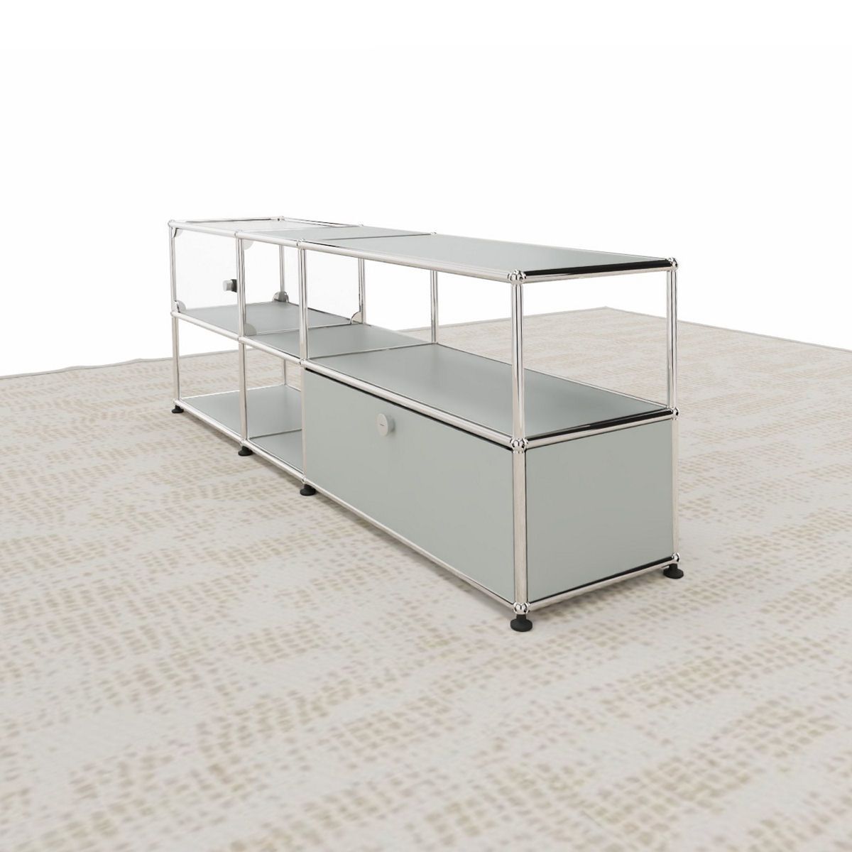 USM Haller - Medienmöbel mit Vitrine