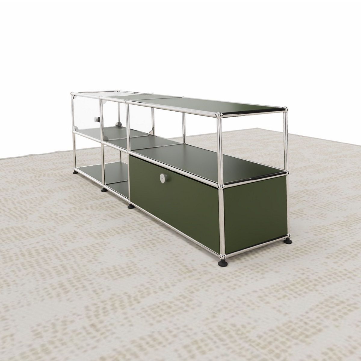 USM Haller - Medienmöbel mit Vitrine