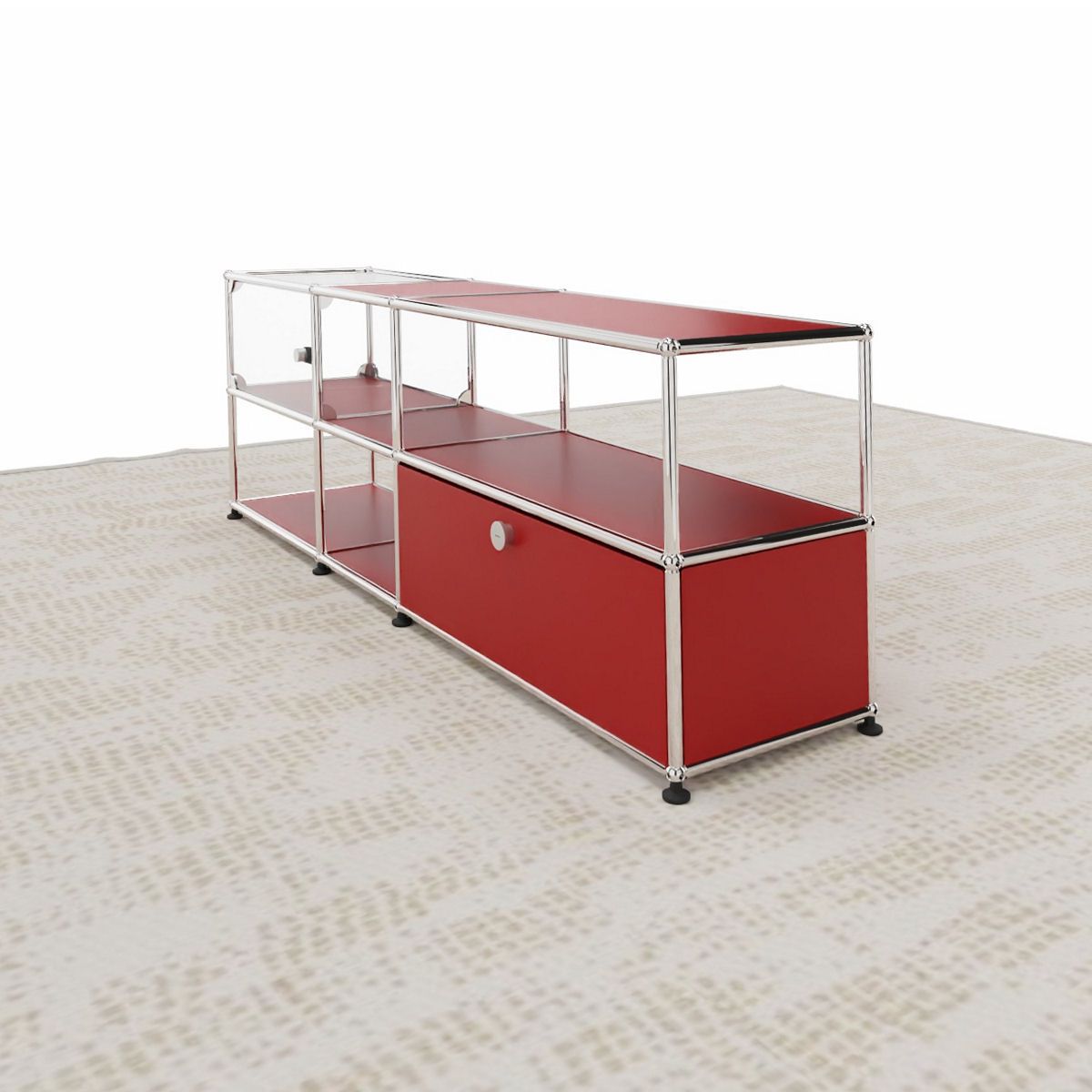 USM Haller - Medienmöbel mit Vitrine