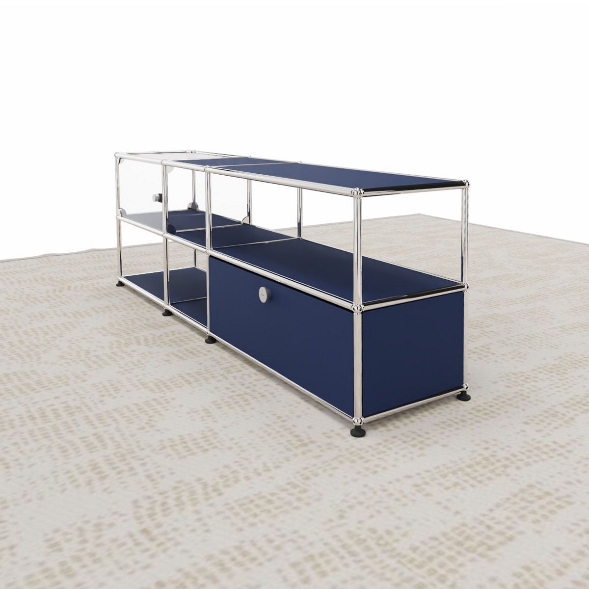 USM Haller - Medienmöbel mit Vitrine